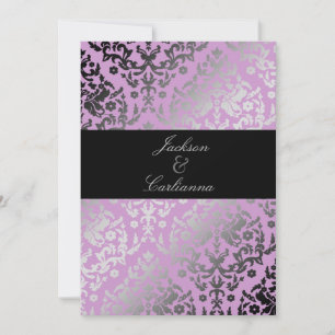 Invitation 311 Damassé Violet Sauvage Éblouissant