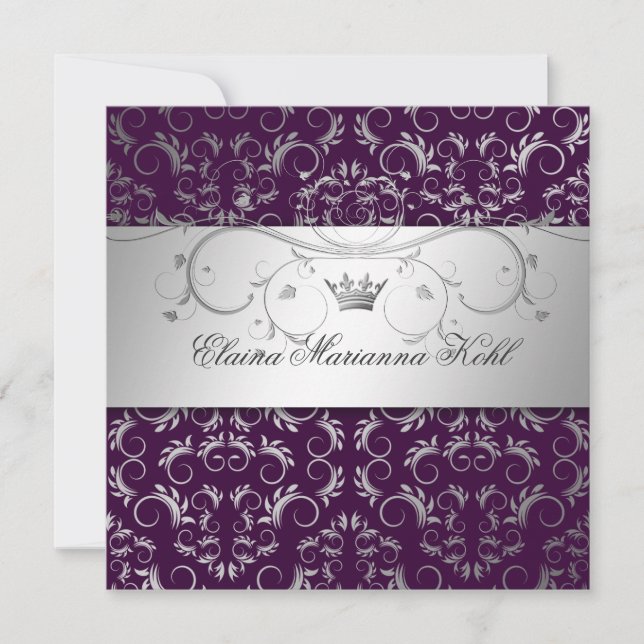Invitation 311-Divine d'argent| Eggplant Sweet 16 (Devant)