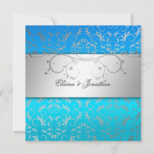 Invitation 311-Fond Tropical Divin Silver Sans Couronne