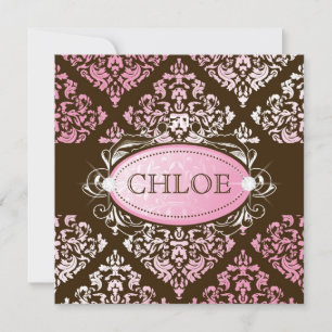 Invitation 311-Luxueusement rose Damas Brown 50 et fabuleux