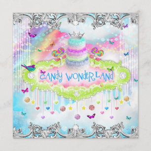 Invitation 311 Magical Candy Wonderland Silver Trim
