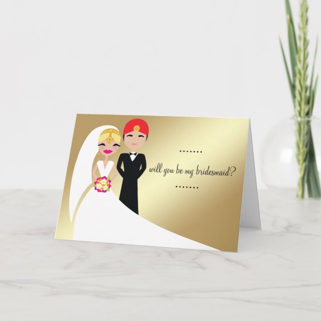 Invitation 311 Mariée indienne en blonde blanche (Devant)