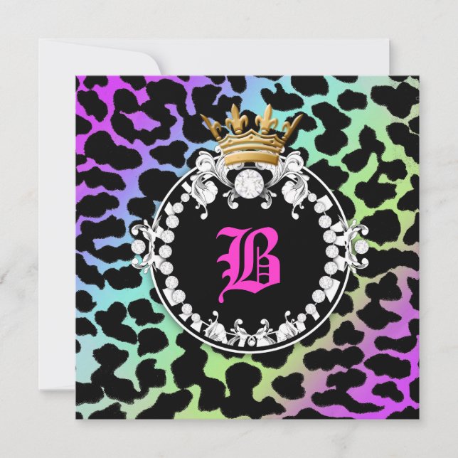Invitation 311 Médaillon Diamond Leopard Amethyst Rainbow (Devant)