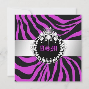 Invitation 311-Zebra-Tique Diamonds Sweet sixteen violet sauv