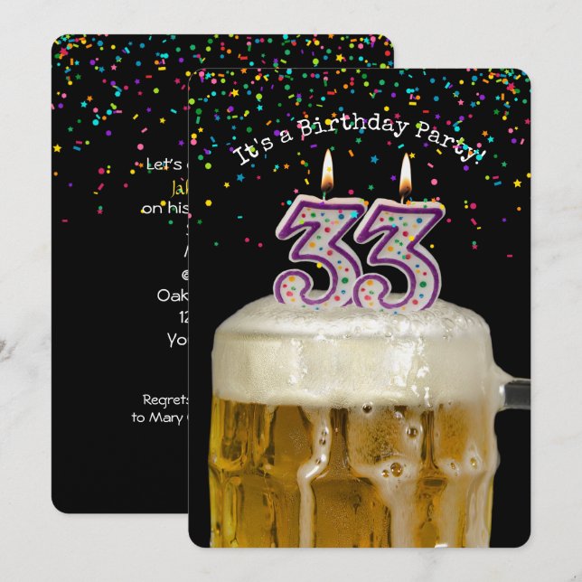 Invitation 33e anniversaire fête de la bière (Devant / Derrière)
