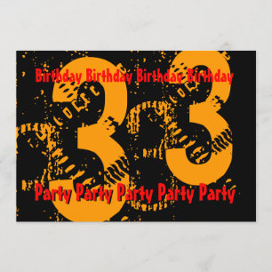 Invitation 33e modèle Gold Red Black Birthday PartyTemplate