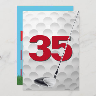 Invitation 35e Anniversaire de la fête de golf Thème