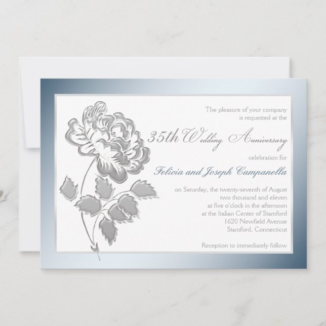 Invitation 35e Anniversaire de Mariage Blanche et  (Devant)