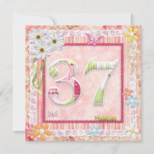 Invitation 37ème anniversaire style scrapbooking