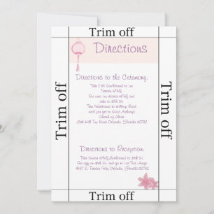 Invitation 3,5 x 7 Directions Lanterne rose violet