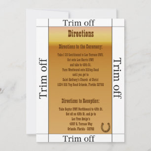 Invitation 3,5 x 7 Directions Wagon Wheel Horse S