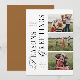 Invitation 3 Joyeuses Fêtes minimaux photo modernes