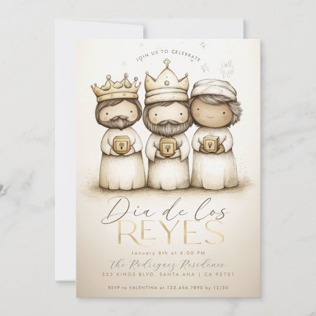 Invitation 3 Kings Day Mexican Día De Los Reyes Party (Devant)