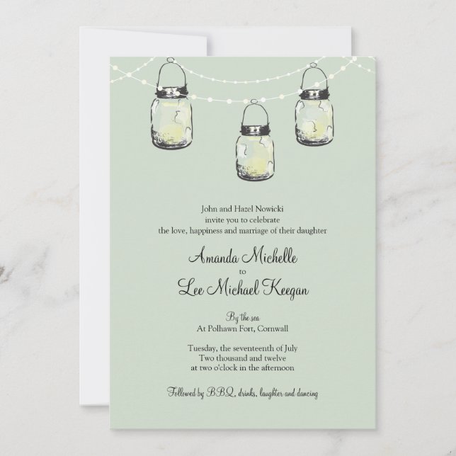 Invitation 3 Mariage Mason Jars pendants (Devant)
