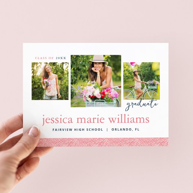 Invitation 3 Photo Graduation Announcement (Créateur téléchargé)