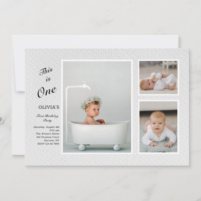 Invitation 3-Photos en Gras (Devant)