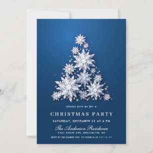 Invitation 3D Élégants Snowflakes Tree Holiday NOËL PARTI