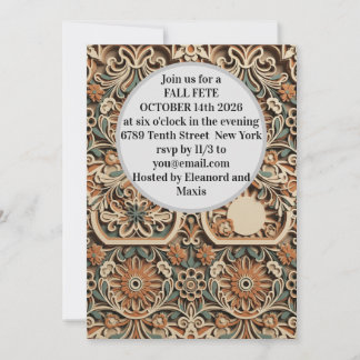 Invitation 3D Layered Paper Cut Boho Wildflower Invite