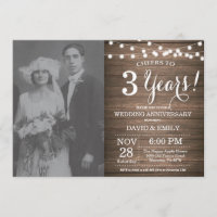 3e anniversaire de mariage en bois rustique