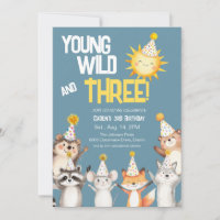 3e anniversaire fête Casquette Forêt Animaux Anniv