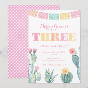 Invitation 3e fête d'anniversaire pour fille, Taco A propos d