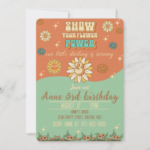 Invitation 3ème anniversaire bohème super style rétro