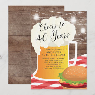 Invitation 40 ans d'invitation d'anniversaire