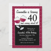 40 ans et Wining, fête d'anniversaire du vin rouge