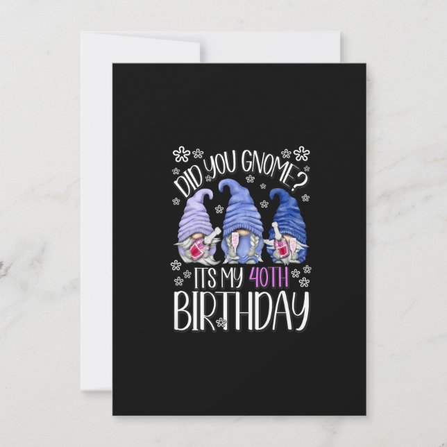 Invitation 40 Ans Gnomes Anniversaire Pour Les Femmes C'Est M (Devant)