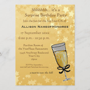 Invitation 40 Ans Toast Champagne