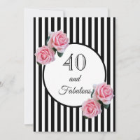 40 et fabuleuse fête d'anniversaire glam noir blan