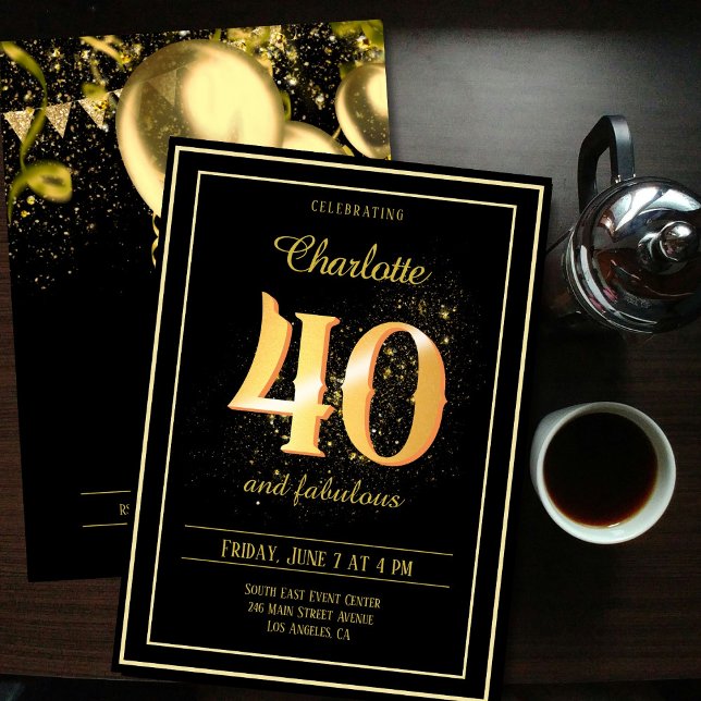 Invitation 40 et Fabuleux anniversaire (Créateur téléchargé)