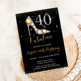 Invitation 40 et fabuleux diamants talons hauts 40e anniversa