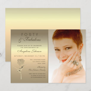 Invitation 40 et Fabulous , Glamour Gold Rose Flower Photo