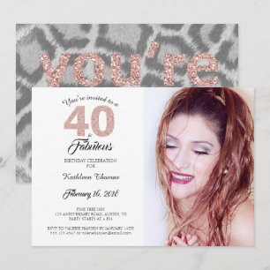 Invitation 40 Fabuleux 40e anniversaire de fête Photo Invitat