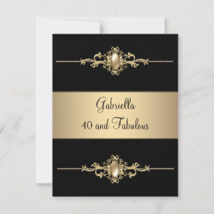 Invitation 40 & Fabuleux Black Coffee Trim Anniversaire