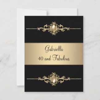 Invitation 40 & Fabuleux Black Coffee Trim Anniversaire