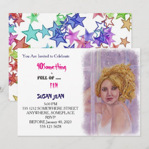 Invitation 40 QUELQUE CHOSE ET plein de boules blondes amusan