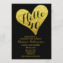 40e anniversaire Bonjour 40 Black et Faux Gold Hea