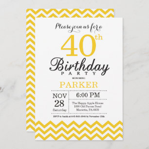 Invitation 40e anniversaire Chevron Jaune