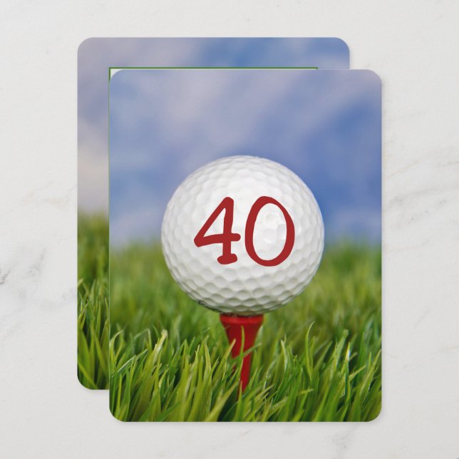 Invitation 40e Anniversaire de la fête de golf (Devant / Derrière)