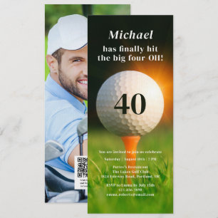 Invitation 40e Anniversaire de la fête Golf adulte Quarante P