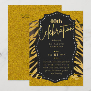 Invitation 40e anniversaire de la Parties scintillant Poster 