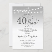 40e anniversaire de mariage - Argent blanc