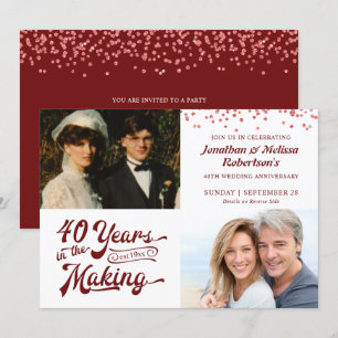 Invitation 40e anniversaire de mariage de Ruby, photos d'hier