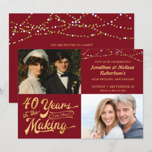 Invitation 40e anniversaire de mariage de Ruby, photos d'hier