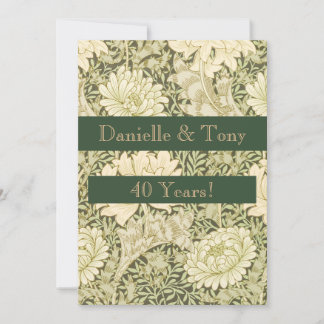 Invitation 40e Anniversaire de Mariage Floral