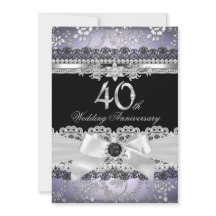 40e anniversaire de mariage perle argent violet en