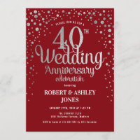 40e anniversaire de mariage - Rouge rubis et argen