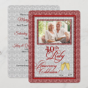 Invitation 40e Anniversaire de Mariage Rubis